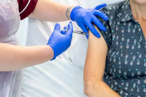 57-year-old Pam receives her vaccine as part of the Oxford/Liverpool clinical trial of MERS ChAdOx1 vaccine