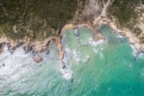 Drone views of the lobster fishing town of Southend on the South Australian coast