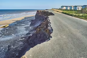 Crumbled road