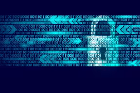 A flow of zero and one digits, representing data, with parts of this highlighted to give the image of a padlock. Image credit: Shutterstock.