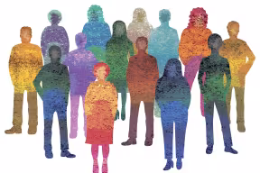 Stencils of humans in multiple textures and colours. Credit: aelitta, Getty Images