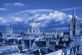 Oxford skyline in blue tones
