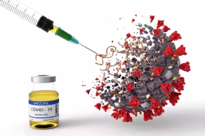 Rendered picture depicting vaccine effectiveness against Covid-19 virus