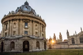 Oxford skyline with sunrise