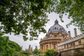 The Radcliffe Camera through trees. 