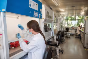 Researcher working on vaccine in the lab