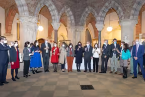 Members of the Oxford and Brazilian delegations toast the signing of the agreement - Photo by Cyrus Mower (cyrusoxford.co.uk)