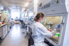 Researcher working on vaccine in the lab
