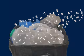 Graphical illustration of transformation of plastic to hydrogen