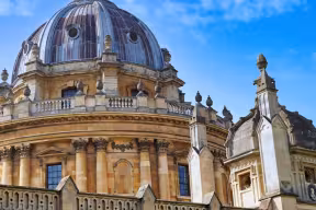 The Radcliffe Camera, a historical building with a domed roof.