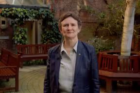 The Vice-Chancellor in the courtyard at Oxford Lifelong Learning 