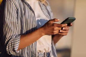 Woman holding phone