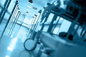 Hospital corridor at angle