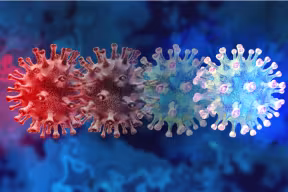 Artist's impression of a mutating coronavirus