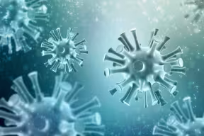 Rendering of coronavirus cells