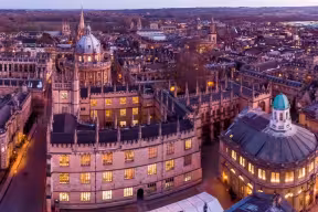 View of Oxford buildings from above.