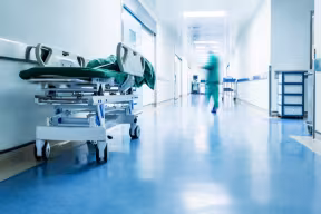 Empty hospital hallway