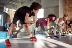 Image depicting children exercising