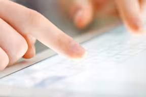 Someone on a tablet