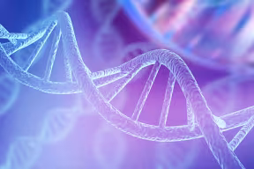 Blue DNA structure isolated background. 3D illustration