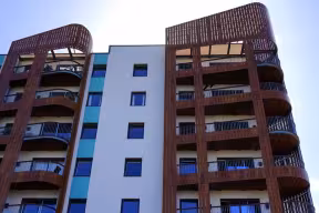 Photograph of a block of modern flats