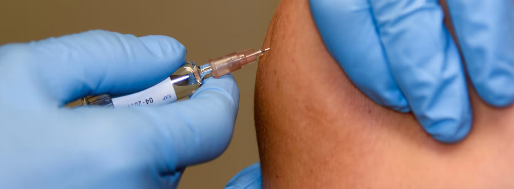 Close up of injection