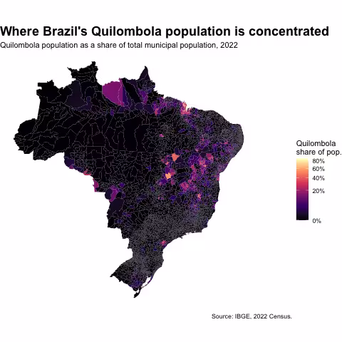 Concentration of Brazil's Quilombola population 